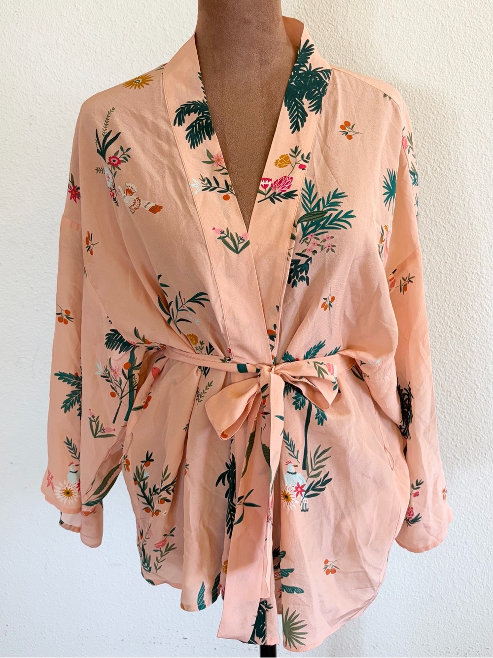 Les Petits Hauts Peach Floral Kimono Wrap